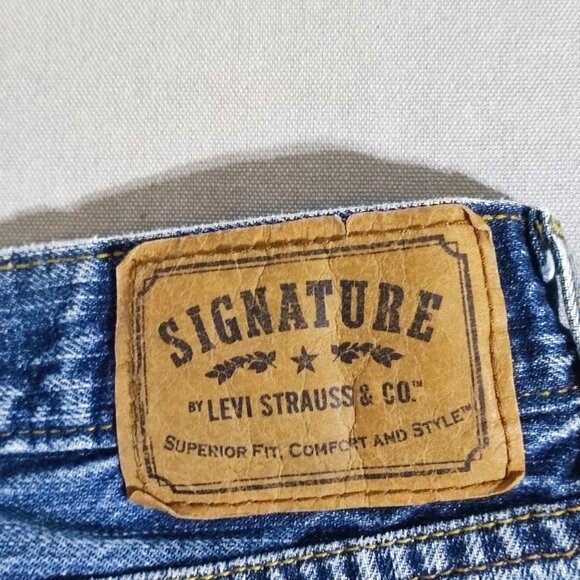 Signature by Levi Strauss jeans men's sz W31/L30 hard washed denim blue Regular - Picture 5 of 13